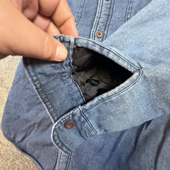 Wrangler Authentics Sherpa Lined Denim Shirt Jacket Men's Medium Blue Jean - Picture 5 of 14